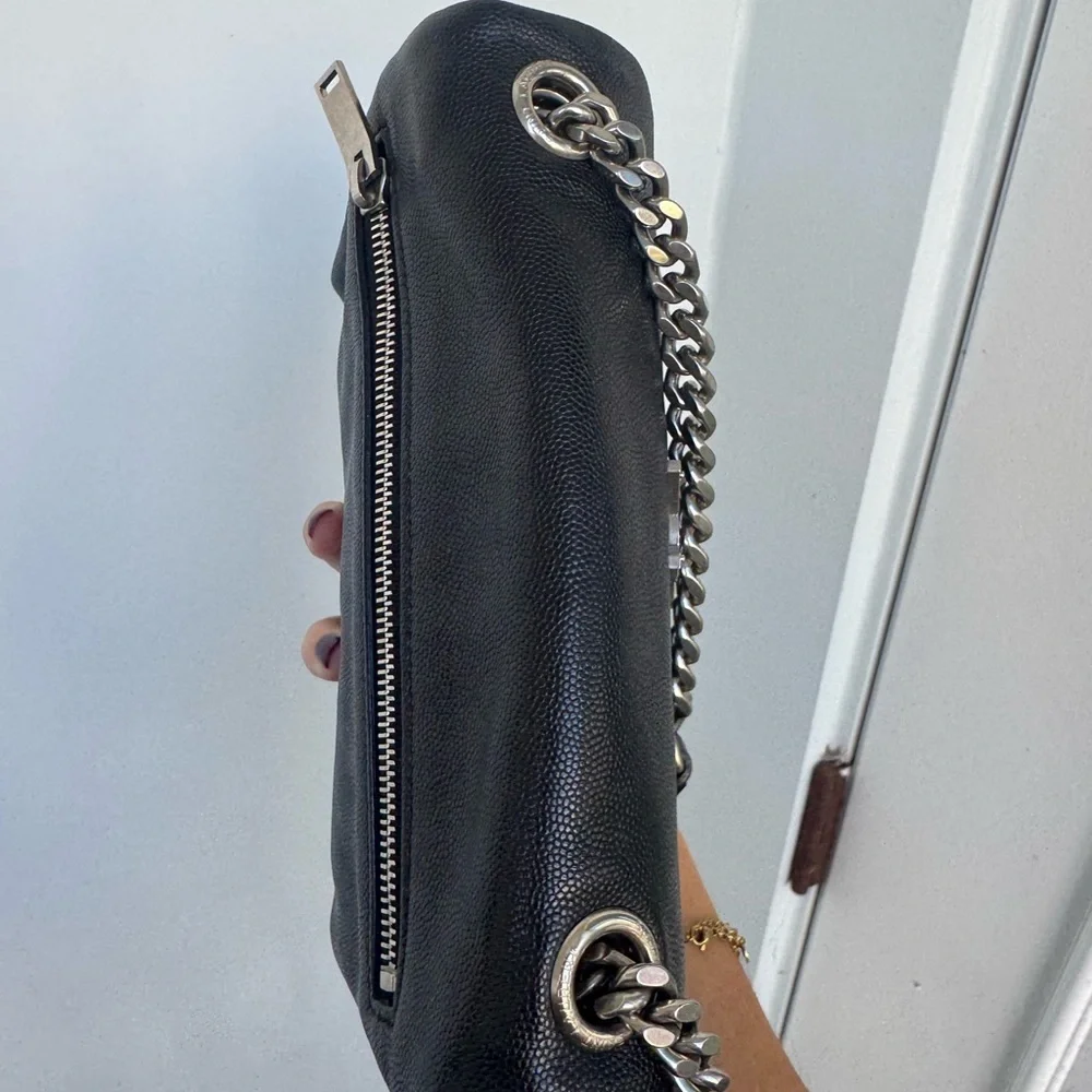 Saint Laurent YSL West Hollywood Bag – Black Pebbled Leather – Authentic - Picture 5 of 12